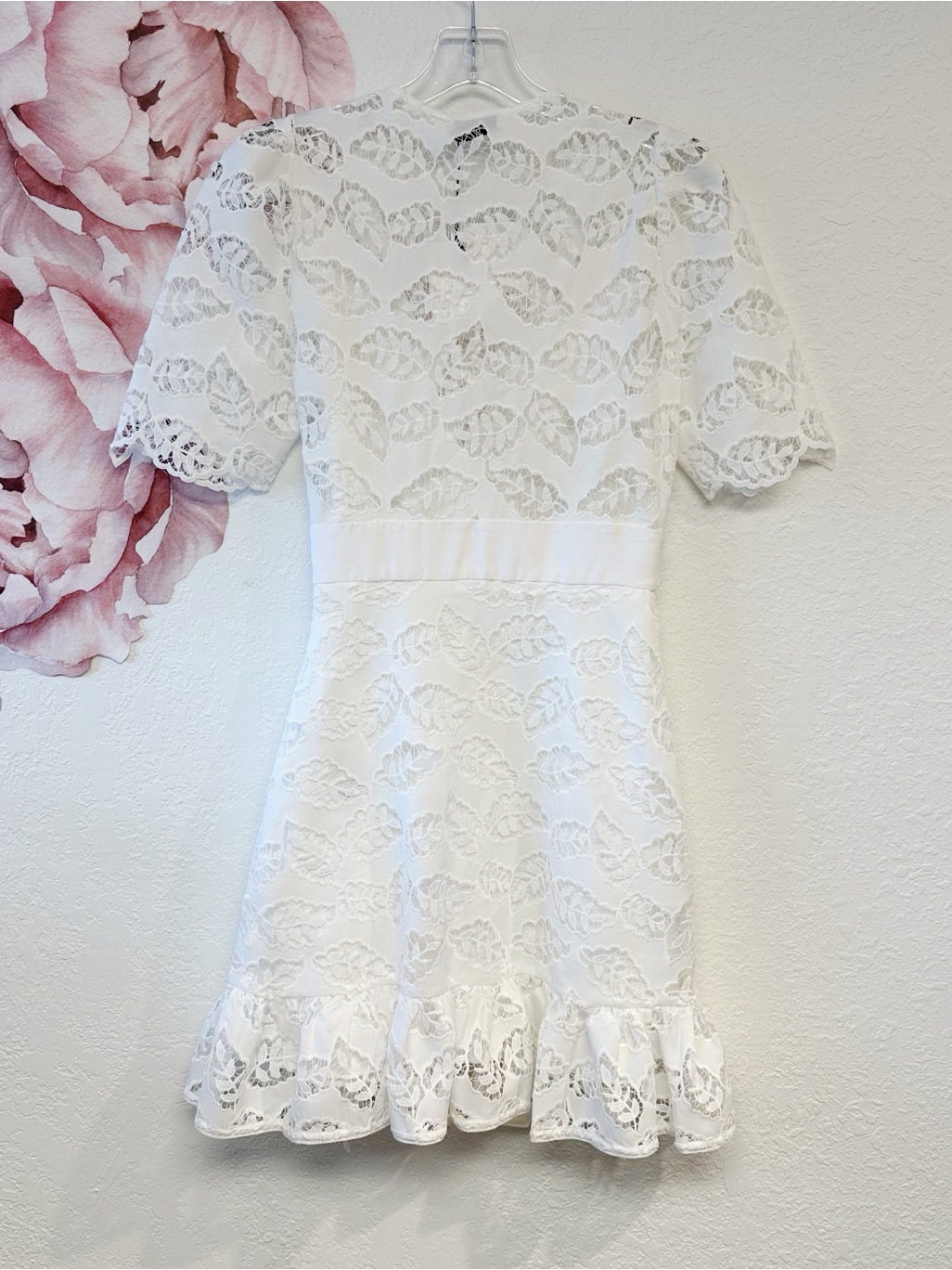 Sandro White Lace Mini Broderie Anglaise Wrap Around Dress New With Tags Size 36 — image 8 of 8